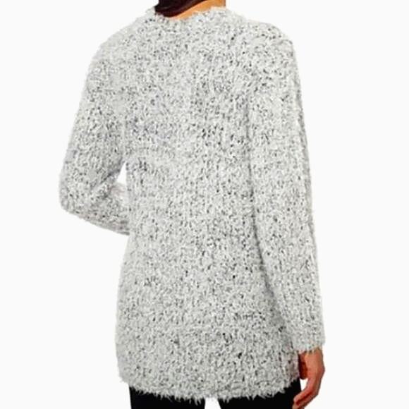 Kensie Fluffy Sweater Cardigan Jacket Sz XS Teddy Bear Eyelash Open Modern Boho - Picture 9 of 13